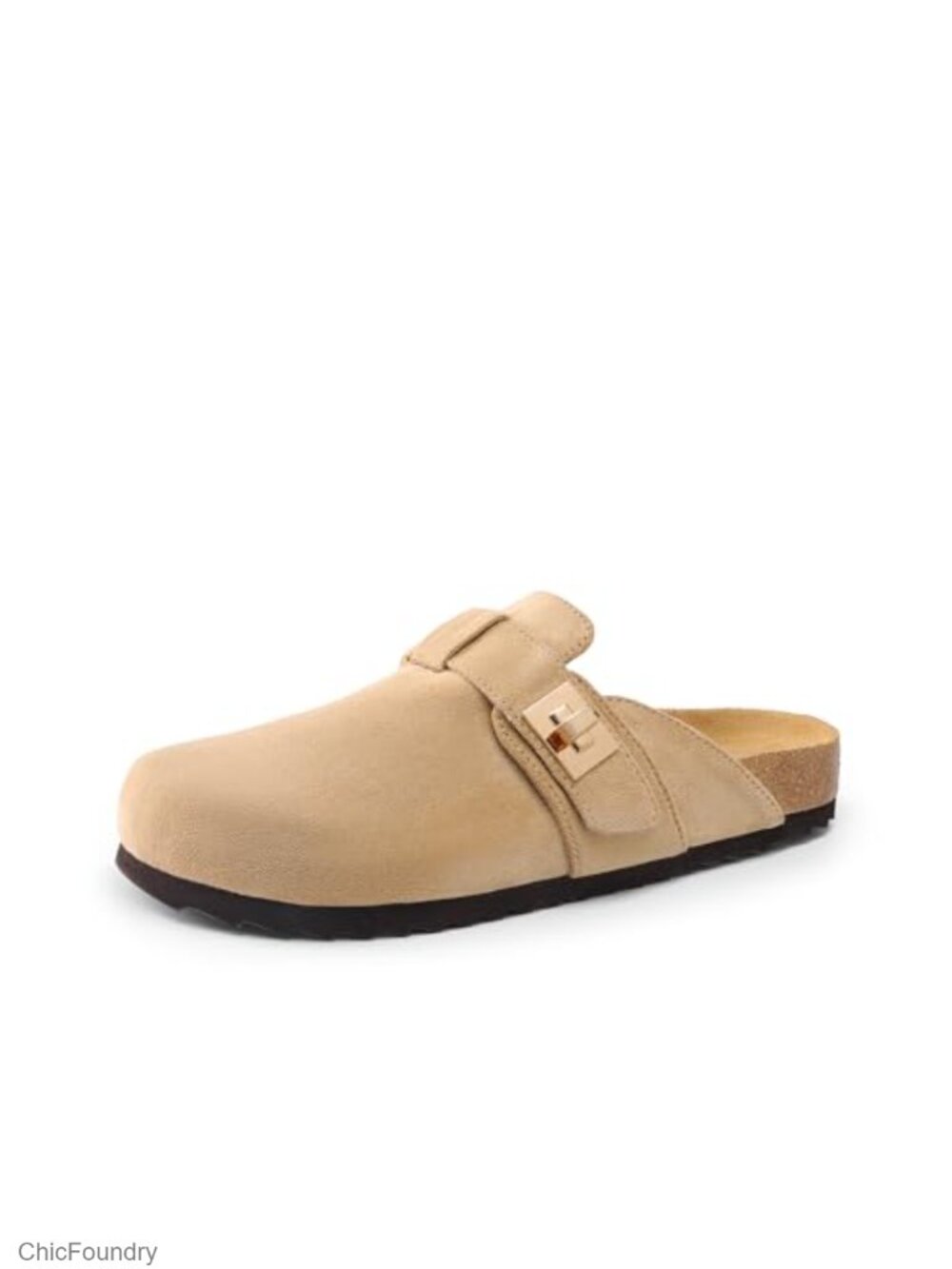 Women's Microsuede Clogs Mules Cork Footbed Arch Support Slip-On Shoes